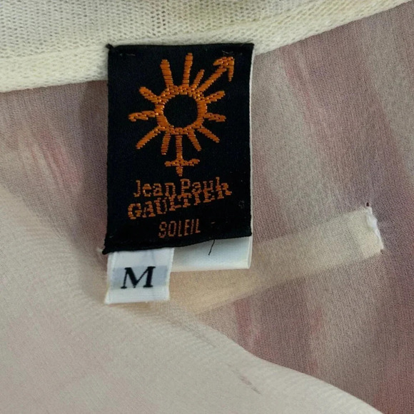 Jean Paul Gaultier Soleil 100% Silk Mesh Striped Long Sleeve Top and Jacket - Picture 2 of 10